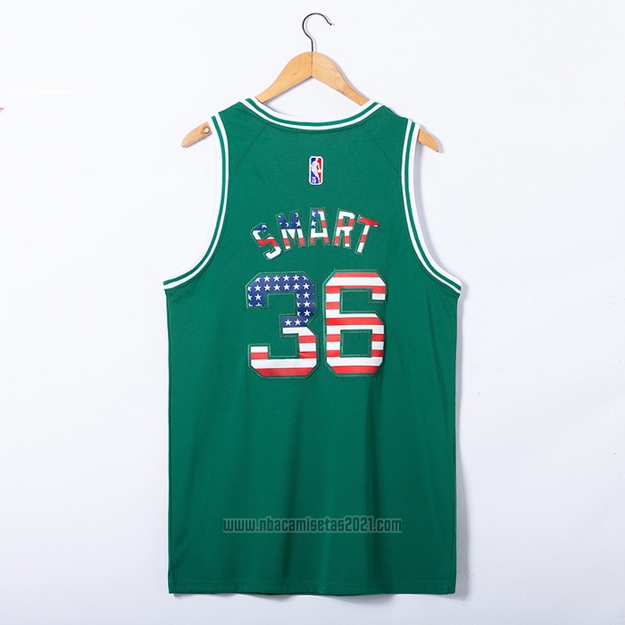Camiseta Boston Celtics Marcus Smart #36 75th Bandera Edition Verde
